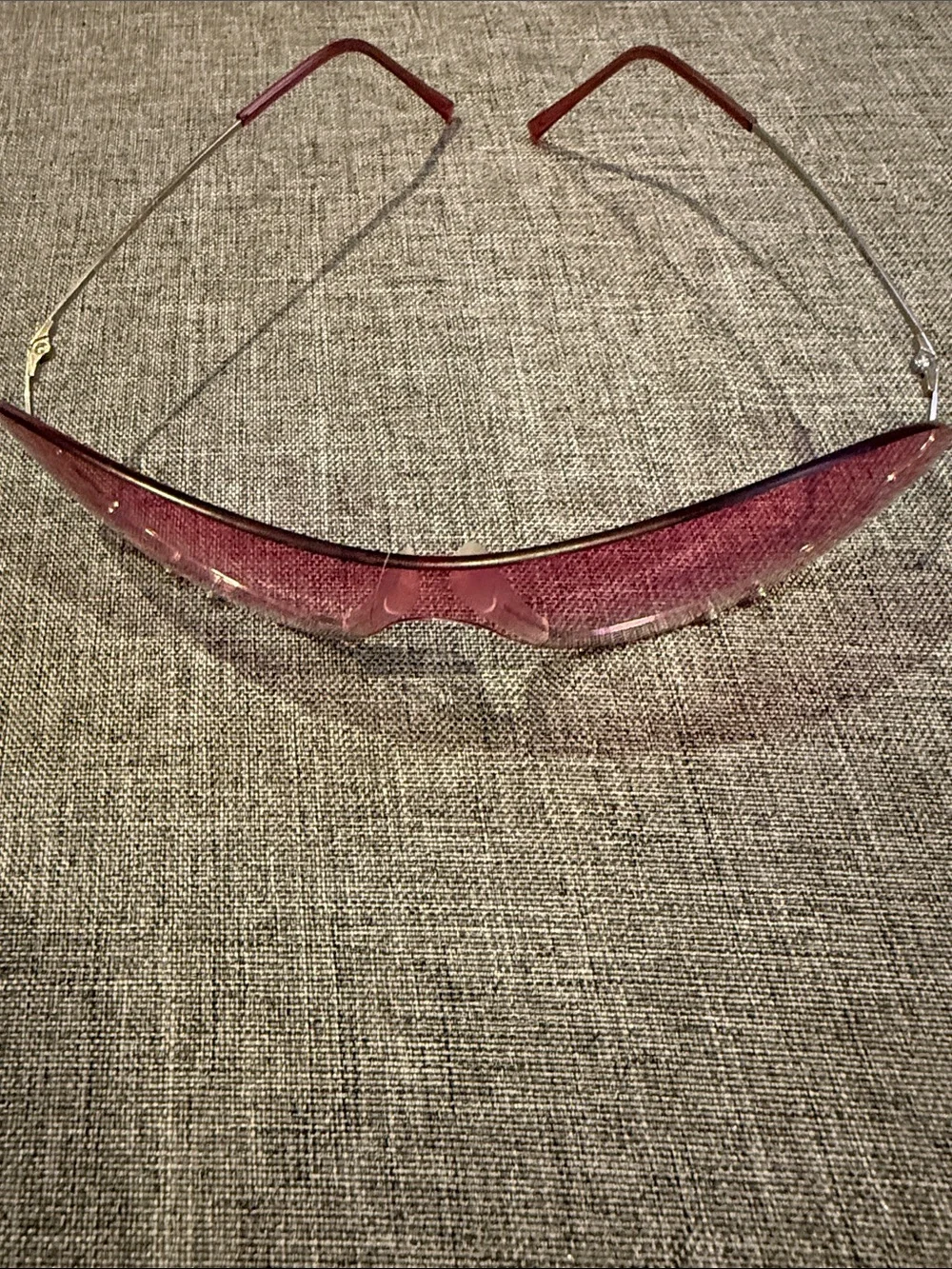 Vintage Rare Moschino Pink Shield Sunglasses with Black Case; Delicate